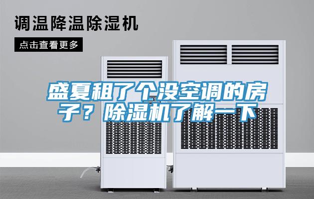 盛夏租了個沒空調(diào)的房子？除濕機了解一下