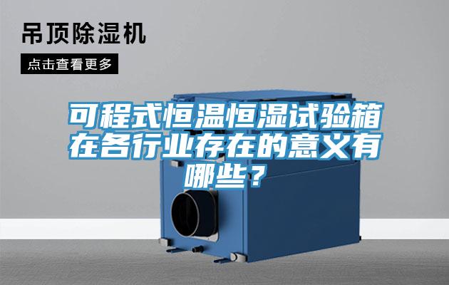 可程式恒溫恒濕試驗(yàn)箱在各行業(yè)存在的意義有哪些？